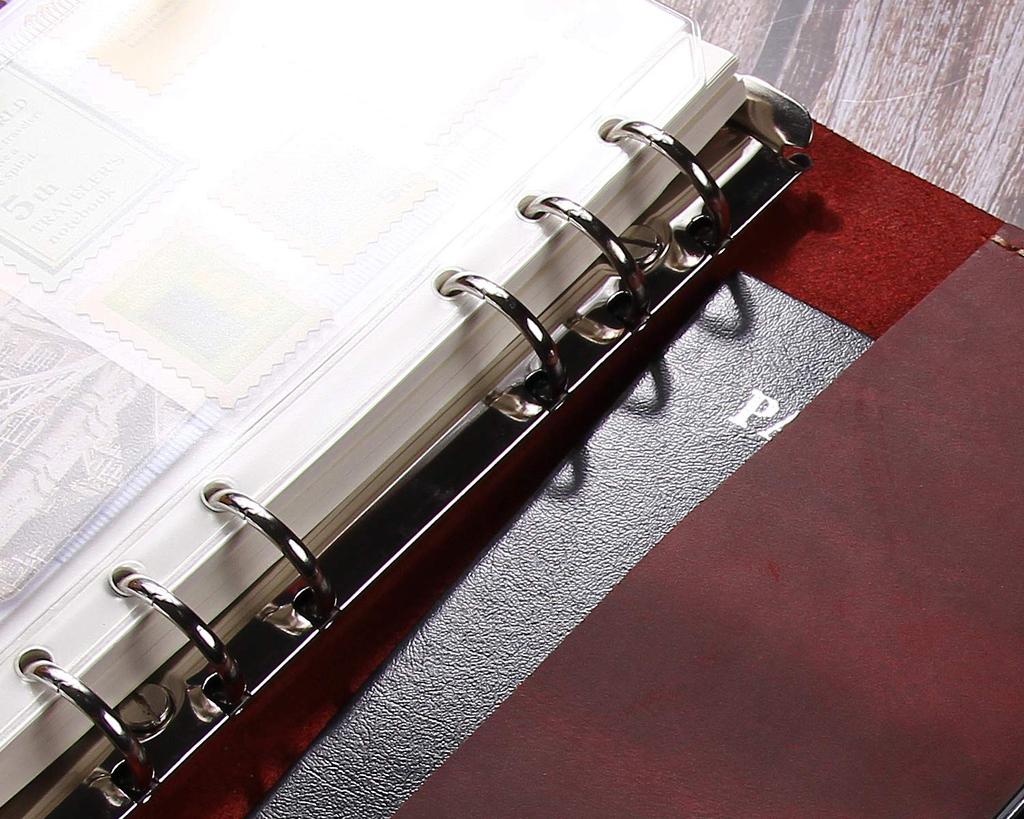 CEETOL Genuine Leather Planner, Handcrafted by Artisans, A6 Size, 6-Hole, with Pen Holder, Genuine Leather Business Notebook, Schedule Book
