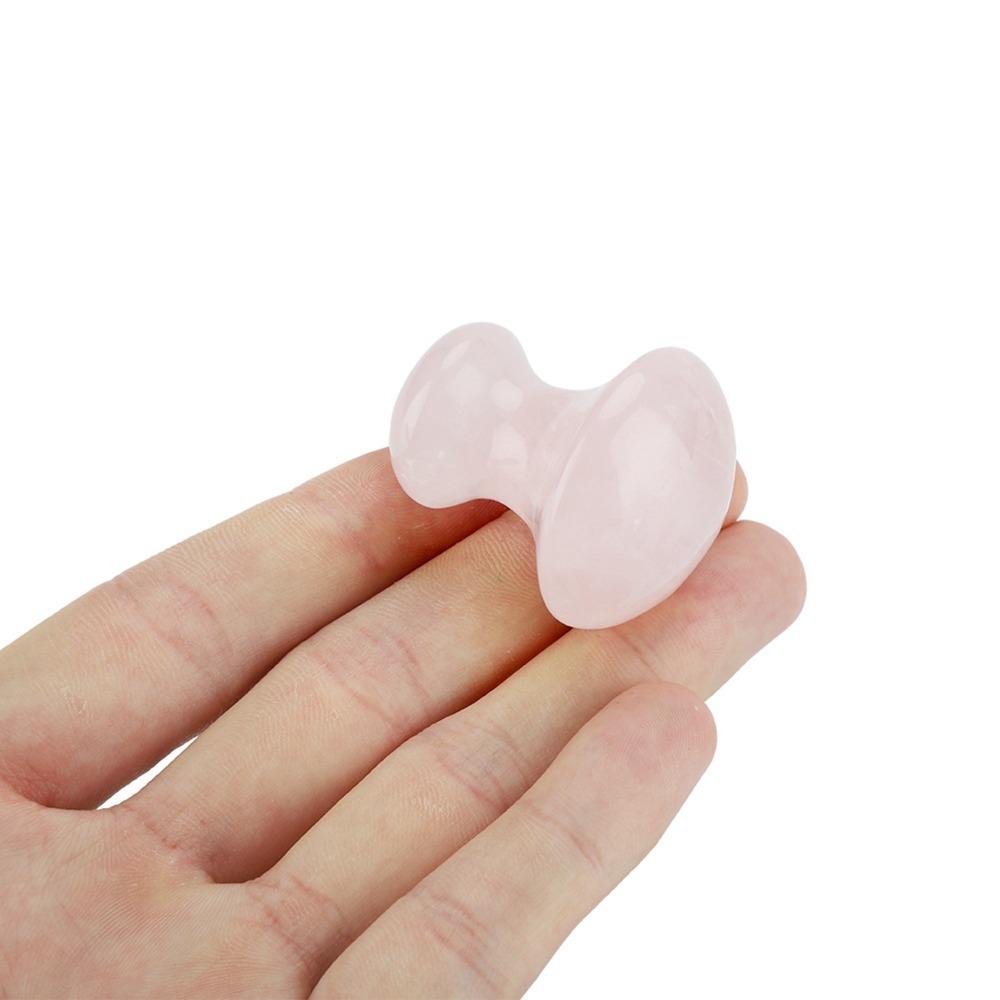 Pink Rose Quartz Massage Stone Crystal Mushroom Massager Massage Crystals Gua Sha Tool  Beauty Spa