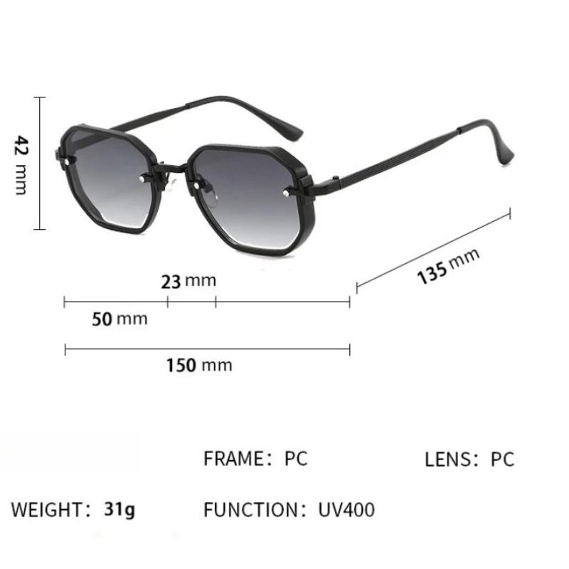 Oversized Retro Punk Sunglasses for men Business Stylish Travel Driving UV400 Protection Plastic Eye-Protecting Sunglasses
