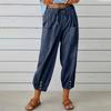 Summer Womens Cotton Linen Baggy Casual Harem Pants Ladies Trousers Solid