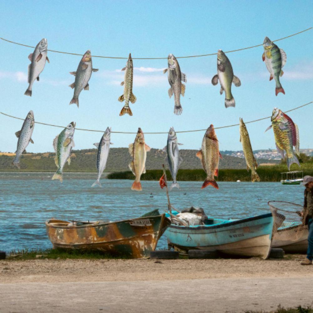 Fisherman Themed Paper Fish Garland DIY Fish Flag Decorations  Birthday Parties