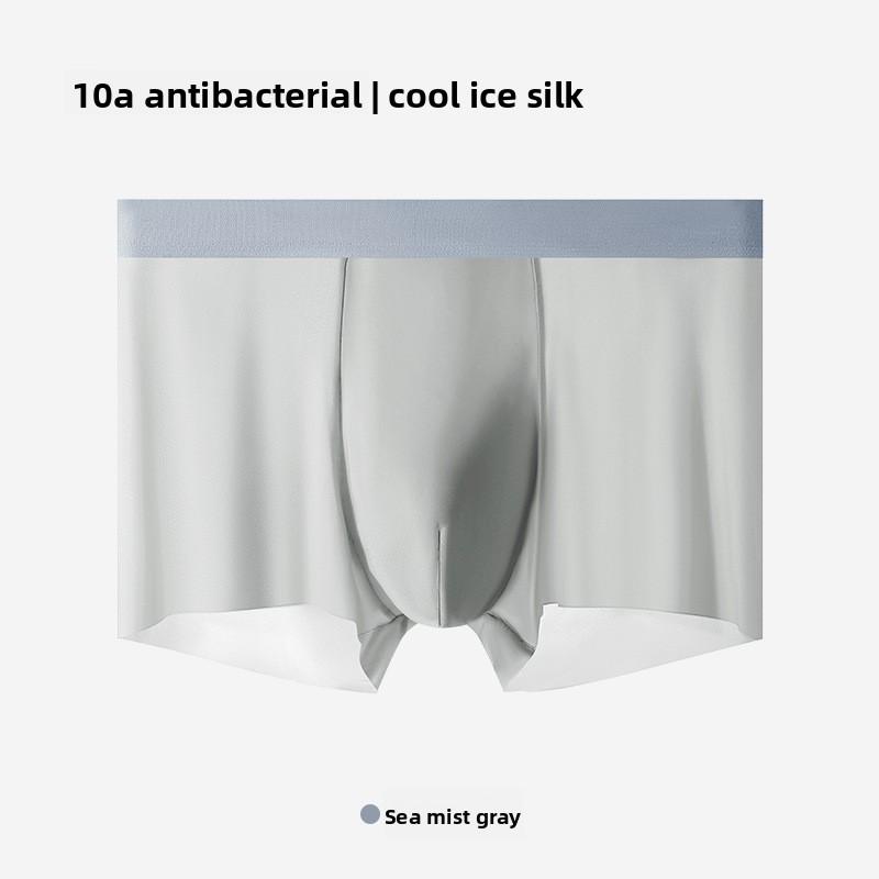 Plus Size Men's Summer Ultra Thin Ice Silk Breathable Antibacterial Crotch Briefs