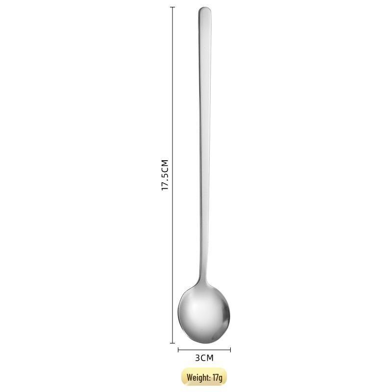 Luxury Gold & Silver 410 Stainless Steel Coffee and Dessert Stirring Spoon with Long Handle