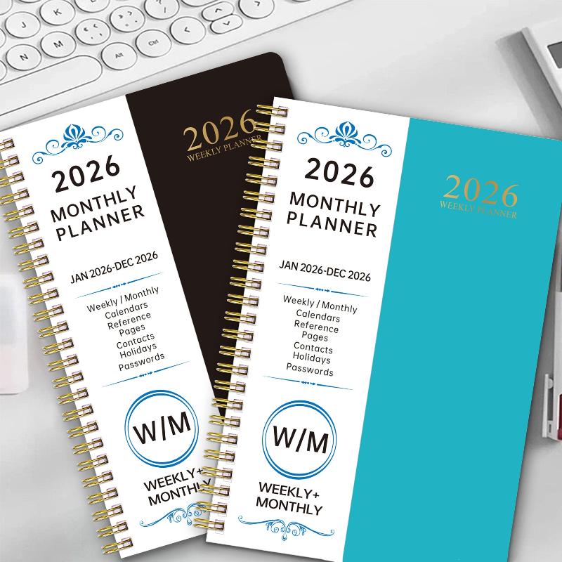 Agenda Planificator 2026 Cu Etichete Index Spirală Format A5 Jurnal 365 Zile Planificator Muncă Birou Program Blocnotes Programar Programar Rechizite