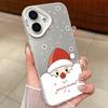 Pouzdro IMD s vánočním vzorem a vykukujícím Santou pro iPhone 17 16 15 14 Pro Max 13 Nárazuvzdorný tvrdý kryt s permanentním designem