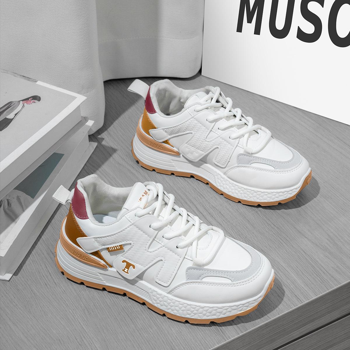 

2025 spring and autumn new popular thick-soled Forrest Gump dad shoes women s little white shoes lightweight soft-soled versatile casual sports shoes 40 хаки