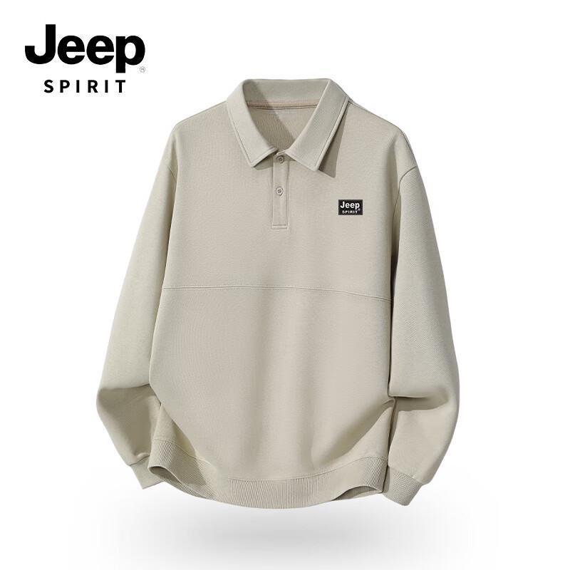 

Jeep Spirit Men s Polo Neck Cotton Blend Hoodie M