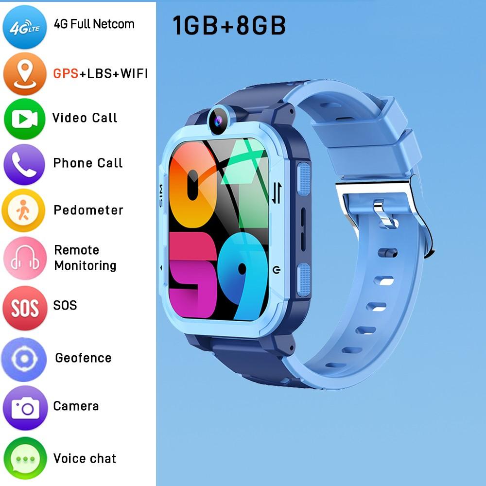 4G Kids Smart Watch Phone 1+8GB GPS WiFi Tracker Location Video Call SOS Call Back Monitor APP Dowload Children Smartwatch Gifts