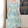 Abiti eleganti taglie forti per donna Abito lungo vintage a maniche corte allentato casual