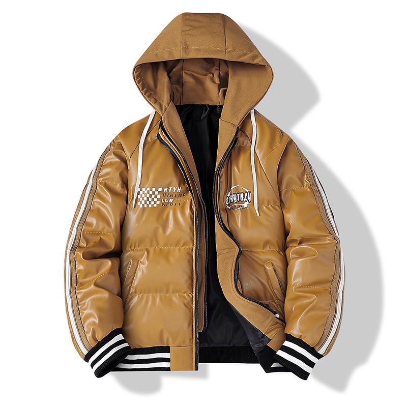 

Повседневная мужская хлопковая куртка однотонная свободная зимняя для ежедневной носки теплая M