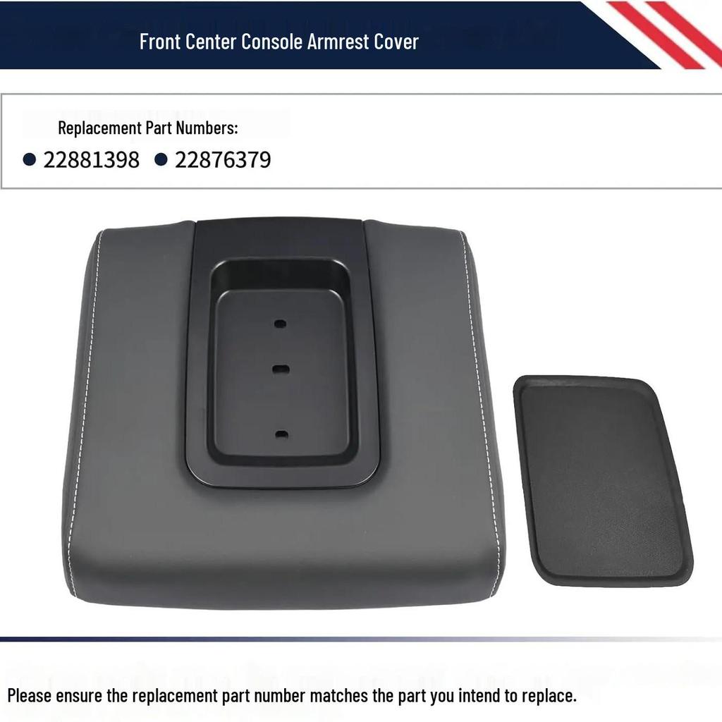 Compatible Center Console Armrest Box Cover for 2014-2020 Chevrolet/GMC models (Part #: 22881398)