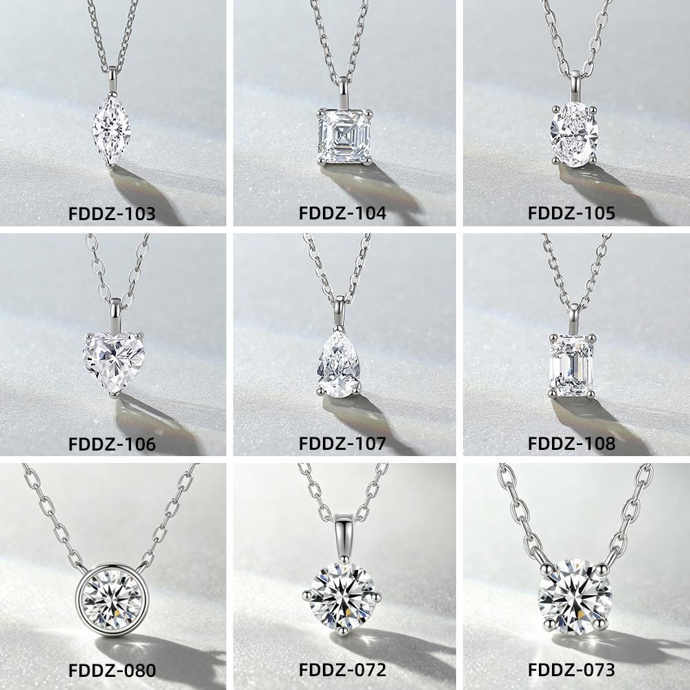 S925 Sterling Silver Moissanite Cross Pendant Clavicle Necklace for Women Luxury Sparkling Fine Jewelry Gift
