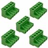 5.08mm Pitch 5 Pin Pluggable Connector Socket, 5pcs PCB Screw Terminal Block Phoenix Plug