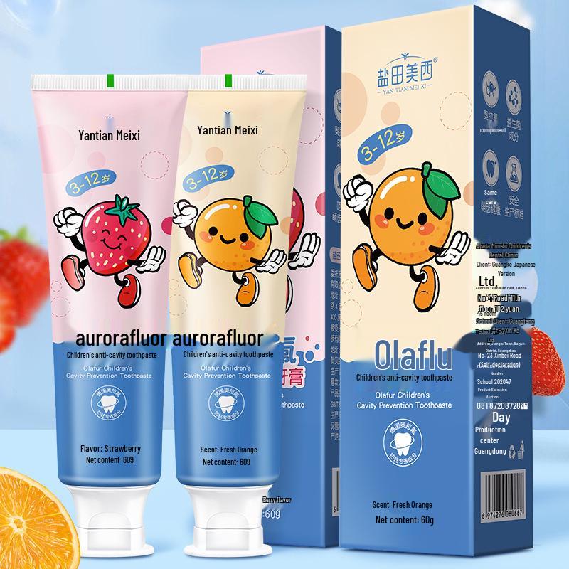 Fluoride Toothpaste for Children (3-12 Years) - Anti-Cavity, Gum Protection, Special for Teething, Safe If Swallowed