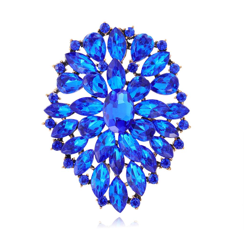 Fashion Rhinestone Crystal Flower Shape Brooches For Women Clothing Coat Jeweley Accessries Gifts