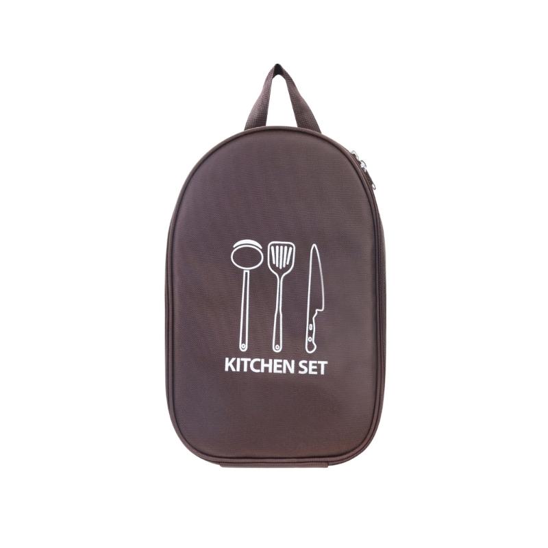 

Large Capacity Outdoor Kitchen Gear Organiser Water Resistant Camping Utensils Bag with Spacious Compartments кавовий