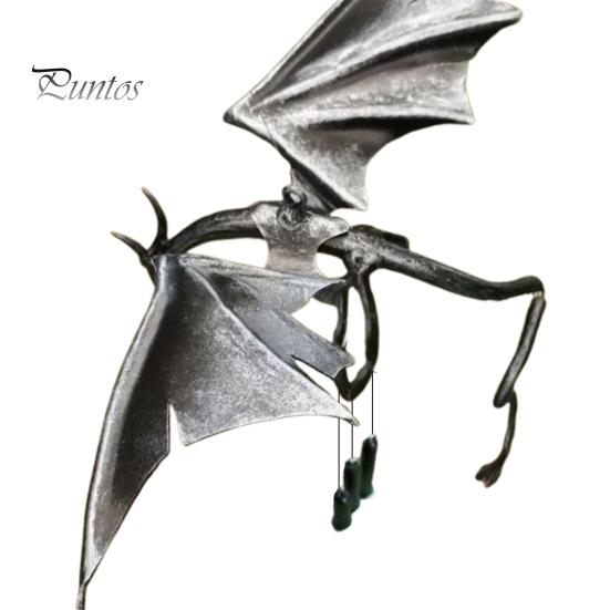 Metal Flying Dragon Wind Chime with 3 Tubes Natural Soothing Melody Garden Patio Outdoor Vintage Dragon Hanging Wind Bell Decoration Ornament