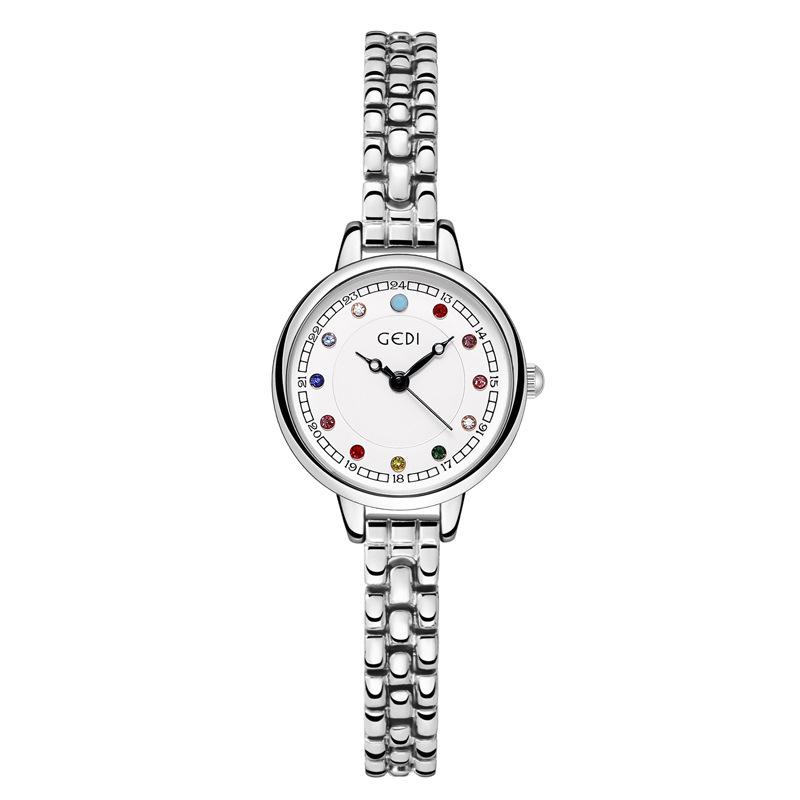 Colorful birthstone medieval watch niche high-value alloy bracelet watch women's exquisite waterproof steel belt watch