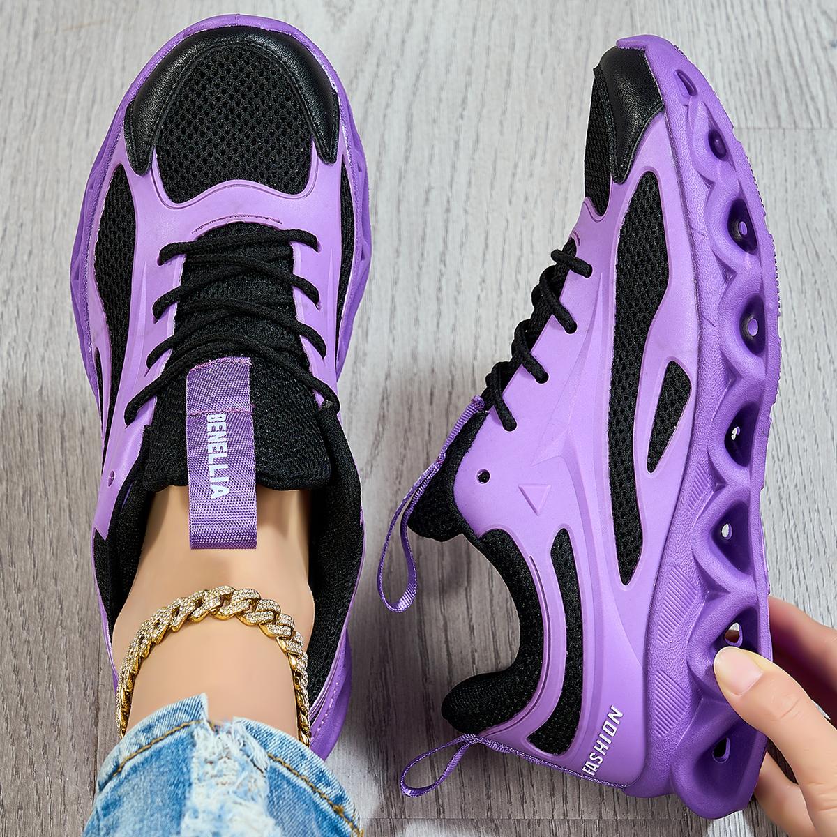 

Running women s shoes air cushion shock absorption running shoes summer hollow mesh breathable sports lightweight soft-soled mot 37 фиолетовый