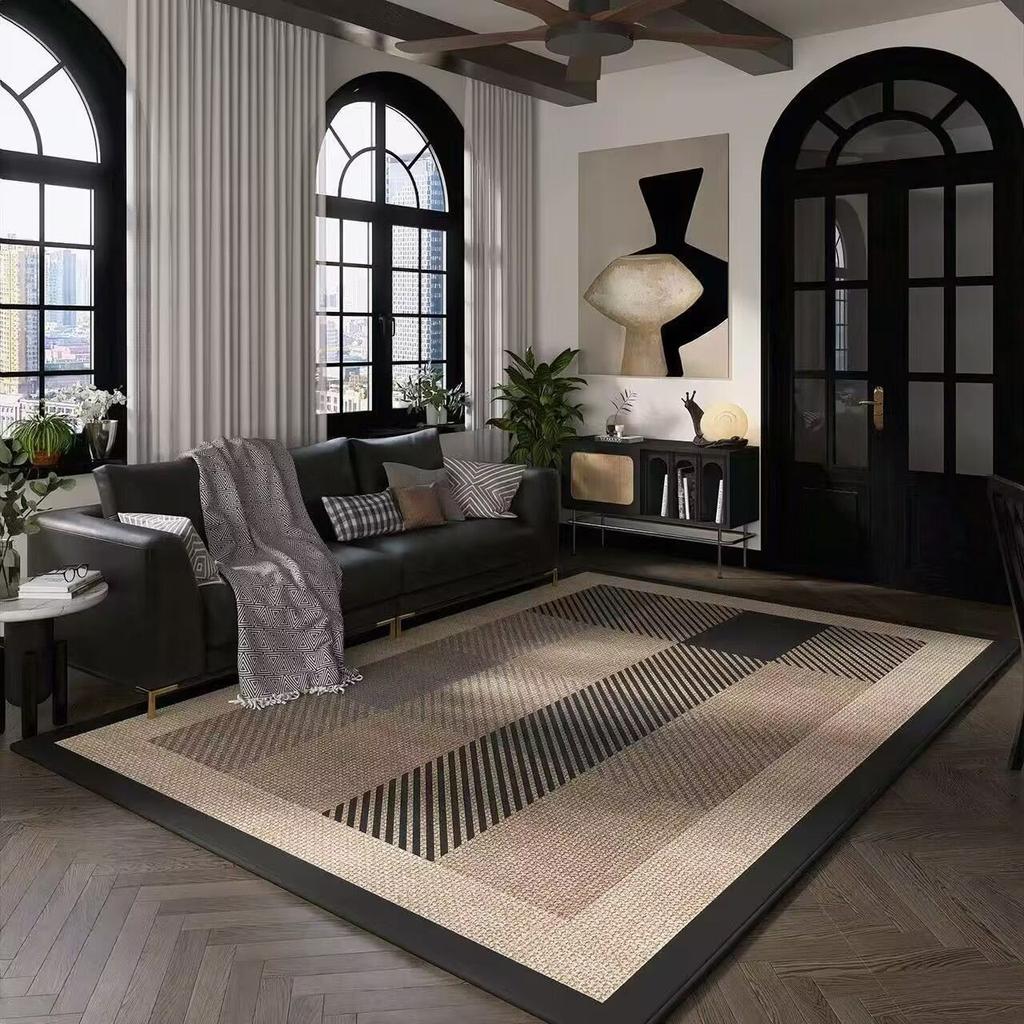Minimalist Abstract Line Carpet Nordic Gray Artistic Decorative Rug Large Size Living Room Carpet Bedroom Easy Clean Bedside Rug