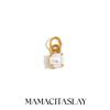 MamacitaSlay Stainless Steel Birthstone Round Charm Earrings Necklace Bracelet DIY Accessories Women's Retro Waterproof Jewelry