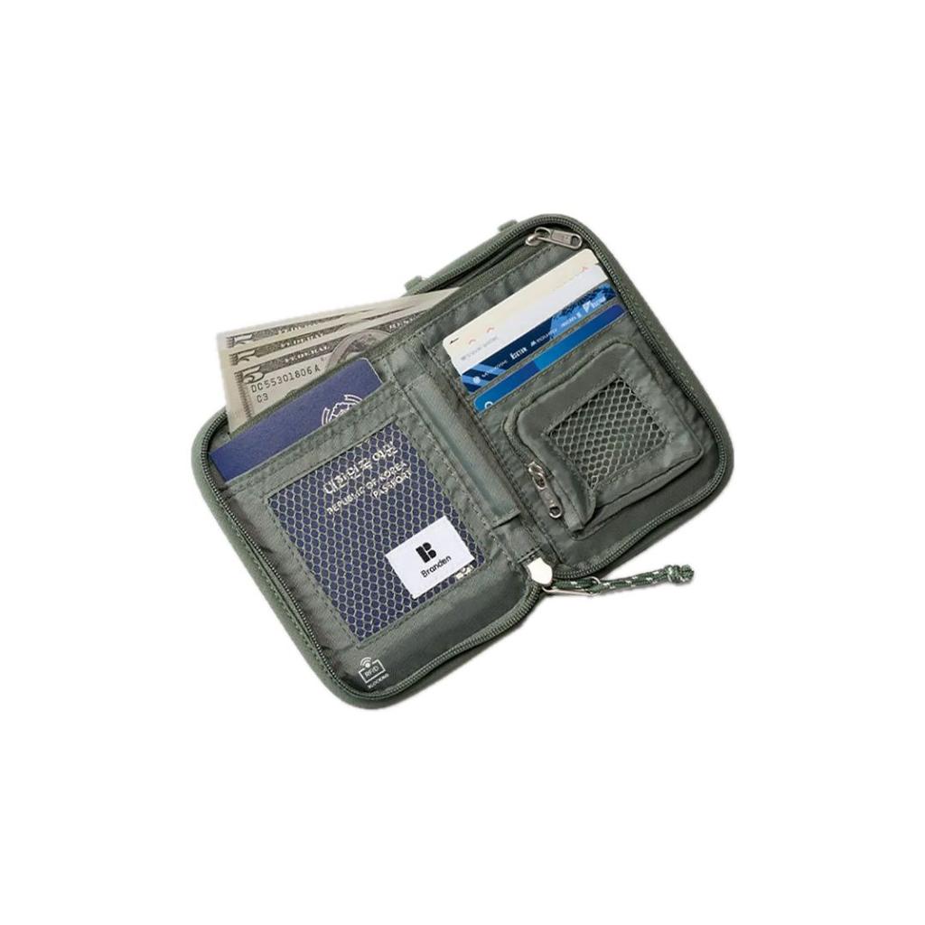 BRANDEN Safe Cross Wallet Bag Light Beige