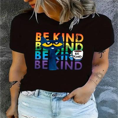 Short-sleeved T-shirt European and American Summer New Women's Fashion Casual Home Commuting Versatile Round Neck Short-sleeved T-shirt