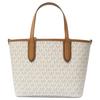 Michael Kors MK Eliza Monogram Tote Bag Women Tote Bags Vanilla-White Acorn-Brown 30F5GZAT0B-WHITE