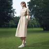 FILA Original Fashion Simple Retro Casual Versatile Comfortable Loose Lightweight Outdoor Woven Short Sleeve Dress Women dresses F51W629310FDK
