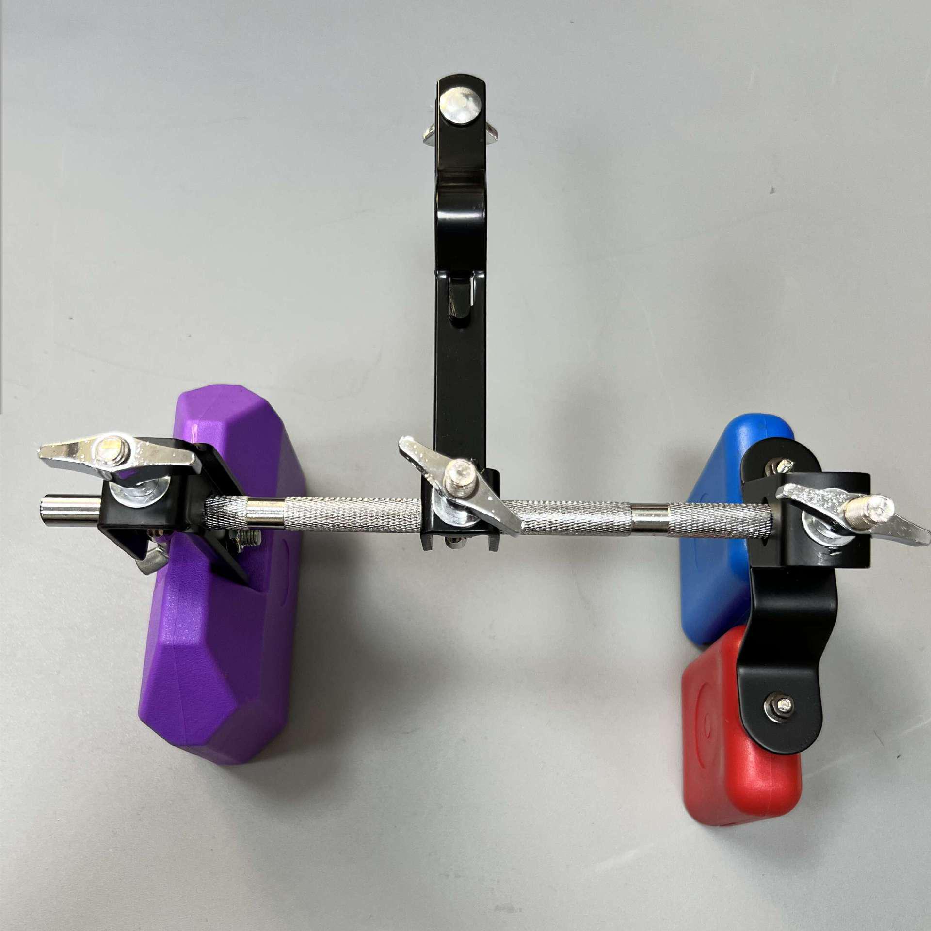 Kick Drum Cowbell Stand with Extension Clip & Large Double-Tone Cowbell, Plastic Clapper, and Wooden Fish Sound Tube