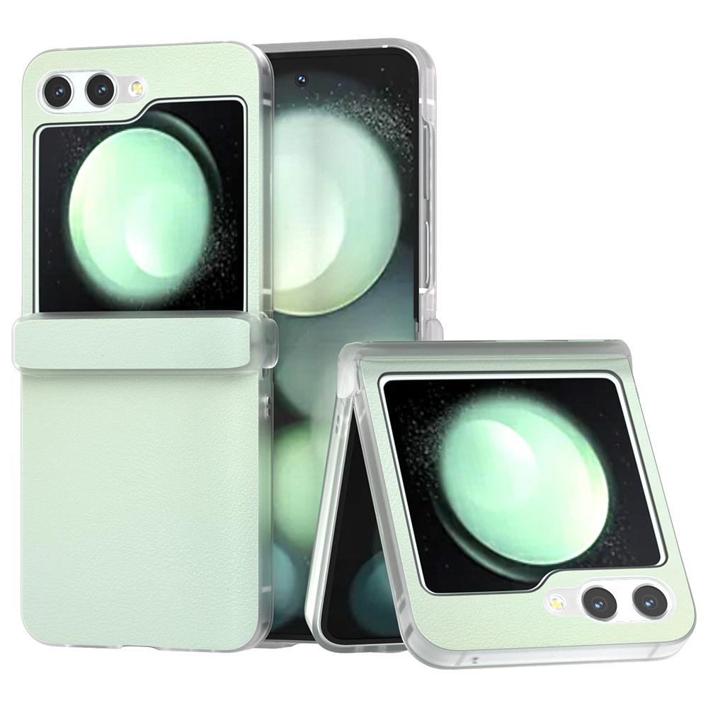 For Samsung Galaxy Z Flip5 5G Case Hinge Protection Leather+PC Anti-Slip Phone Cover