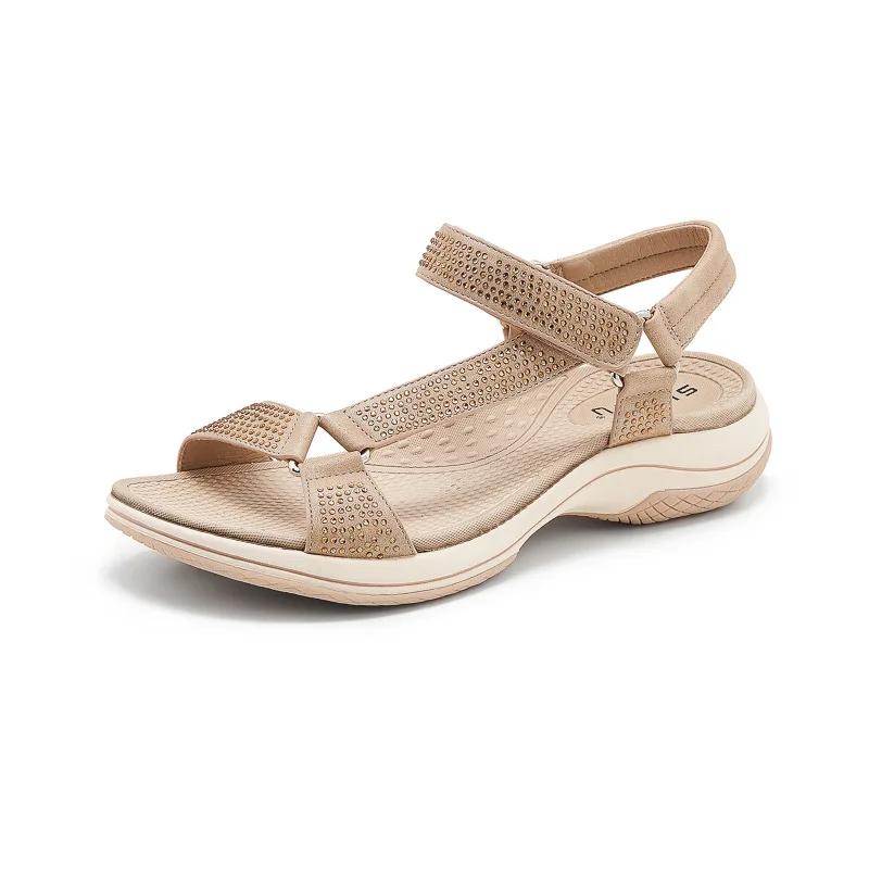 Fashion Plus Size 36-42 Shoes for Women Summer Rhinestone Wedges Casual Platform Sandals Non-slip Sandalias De Mujer Women Sandals