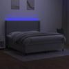 VidaXL Slat Bed Base with Mattress and LED, Upholstered Bed, Double Bed, Adult Bed for Interior Bedroom, 3138493