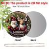 Panneau de Noël Plat en Aluminium 2D avec Motif Père Noël et Élan - Ornements Figurines Rustiques - Idéal pour Porte d'Entrée, Mur, Porche, Décoration de Fenêtre - Idéal