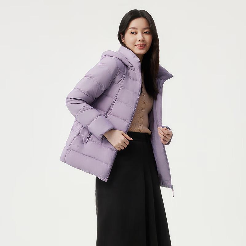 Tanbor Women's Lightweight Detachable Hood Short Down Jacket