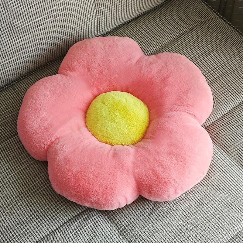 Rabbit Fur Flower Seat Cushion Plush Toy Candy Color Sunflower Throw Pillow Small Daisy Pillow Office Cushion