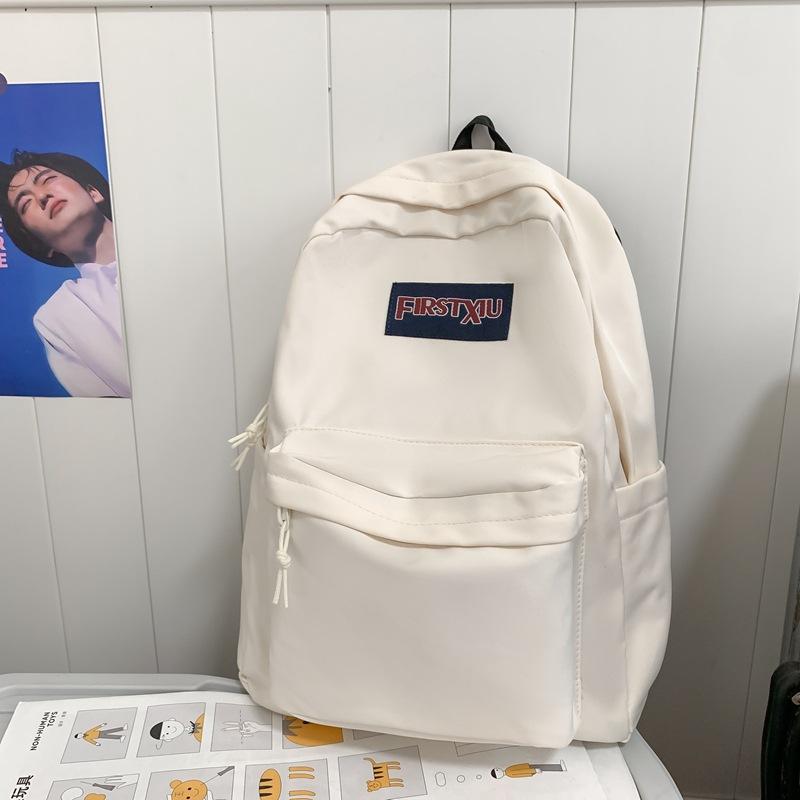 Female Solid Color Backpack Junior Senior High School Student Schoolbag Large Capacity Backpack Girls