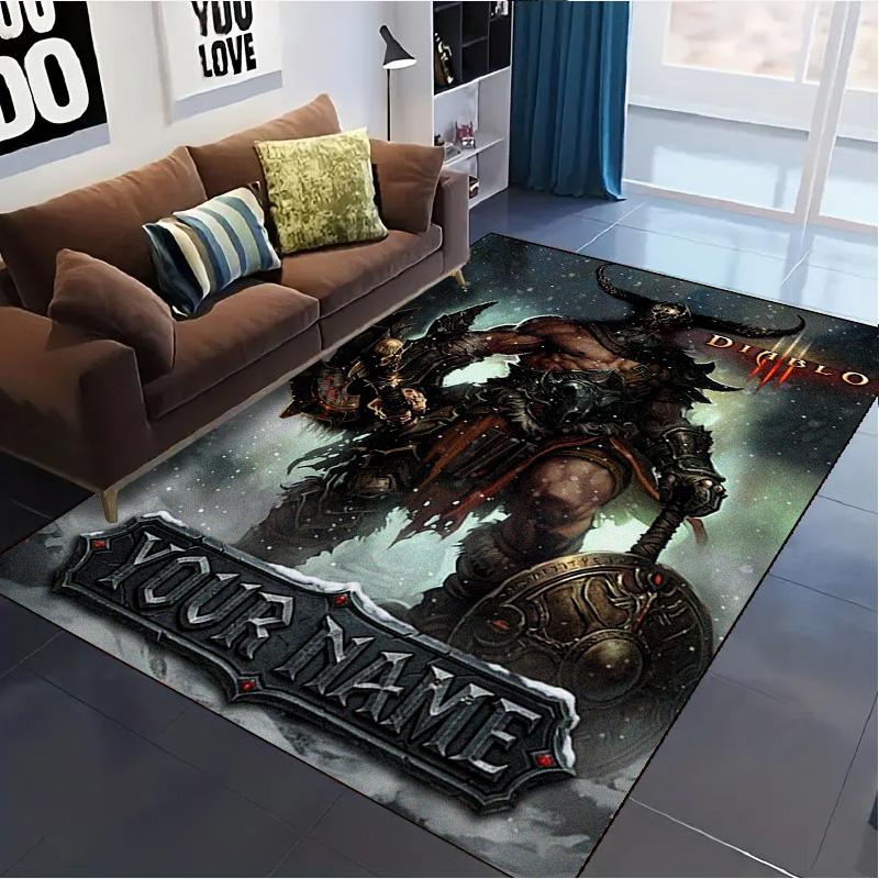 Name Custom Diablo Carpet Rug for Living Room Bedroom Home Sofa Decoration,Kids play Non-slip Floor Mat