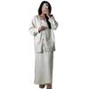 2025 Autumn Women's V-neck Knit Sweater & Long Straight Skirt Set - Soft, Warm, Buttoned Long Sleeves