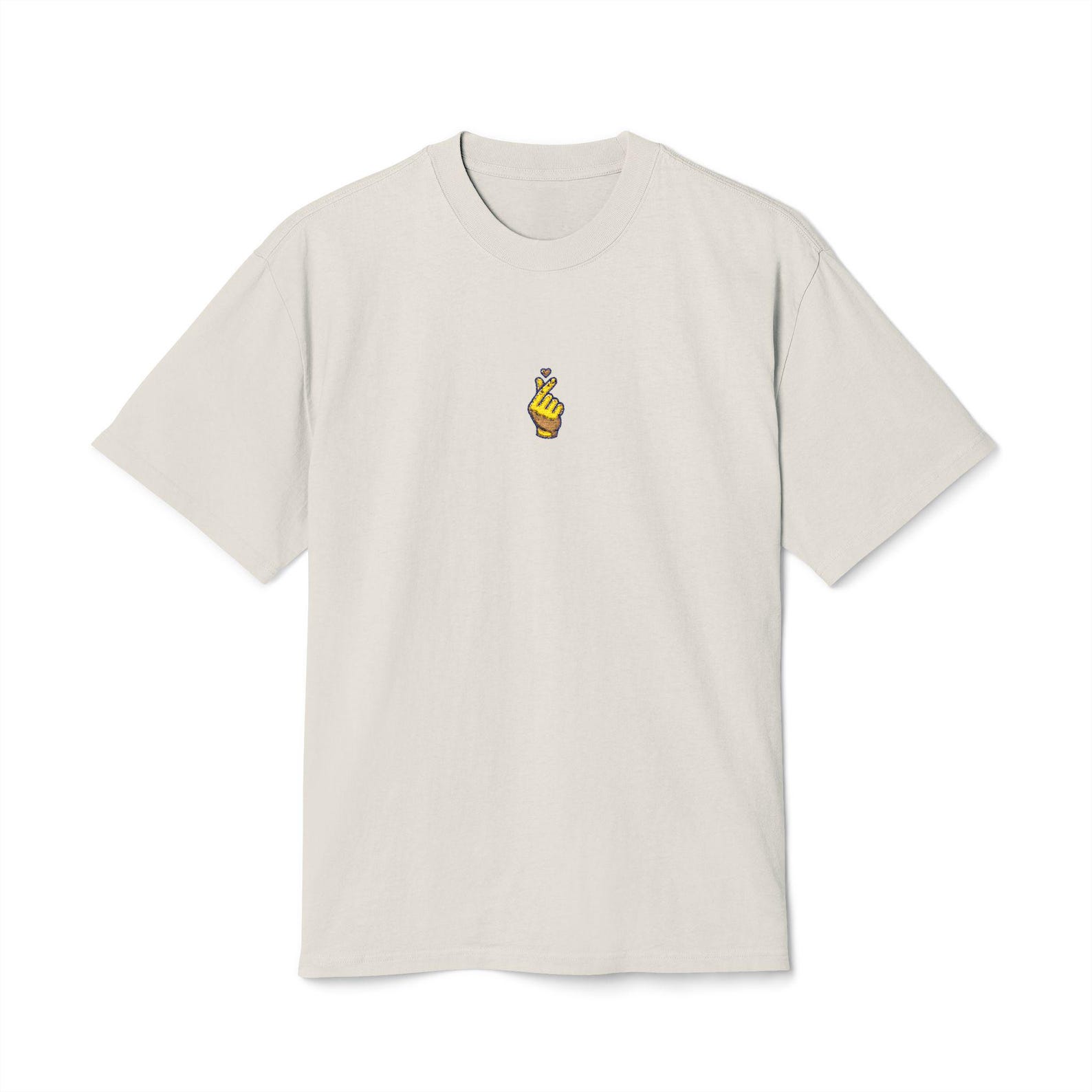 Korean Finger Heart Photo Tee | K-Pop Heart Illustration 4XL
