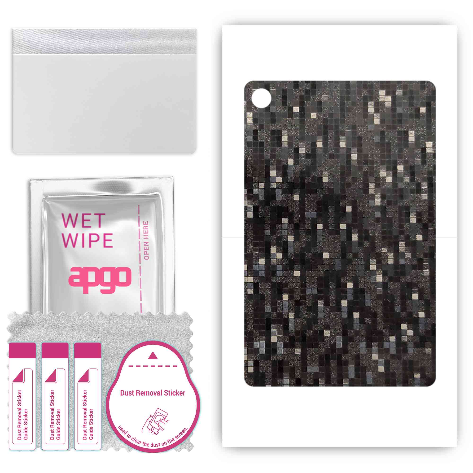 

apgo Protective Skin Sticker for the back compatible with Oppo Pad Air, Wrap Film, Foil, Vinyl - Pattern Carbon Black Pixel
