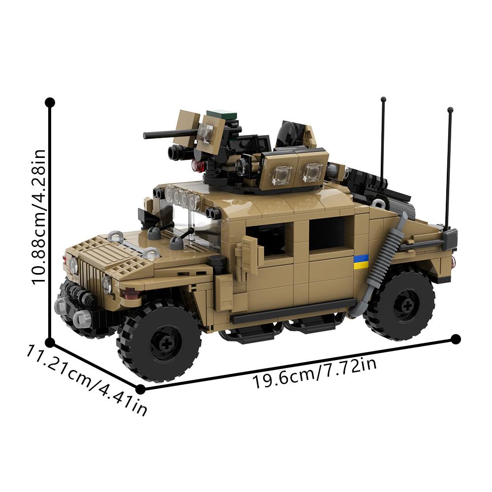 MOC Hummvee Véhicule Armé Blocs de Construction Modèle Véhicules Armés Militaires Américains Voitures Hummvee Briques Jouets d'Assemblage DIY Cadeaux d'Anniversaire pour Enfants