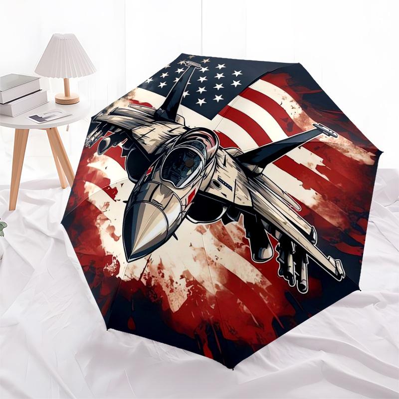 

1pc American Military Aircraft Umbrella with Plastic Handle,Compact & Stylish,Suitable for All Seasons ptys26026