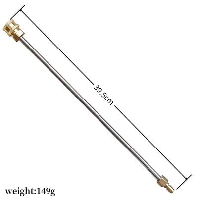 40cm Stainless Steel High Pressure Water Gun Extension Rod 1/4" Male Female Quick Connect Plug - Heavy Duty Cleaning Tool