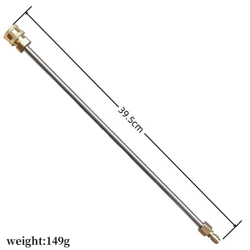 40cm Edelstahl Hochdruck-Wasserpistolen-Verlängerungsrohr 1/4" Außengewinde Innengewinde Schnellverschlussstecker - Robustes Reinigungsgerät