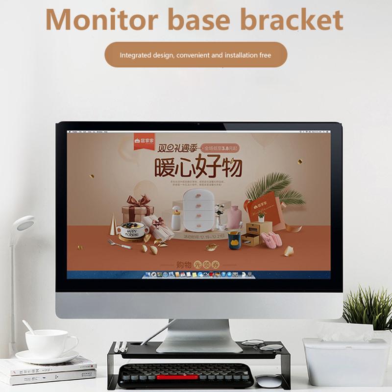 Support de moniteur d'ordinateur en métal avec support de levage pour écran PC, organisateur de rangement pour bureau, claviers, imprimante pour le bureau