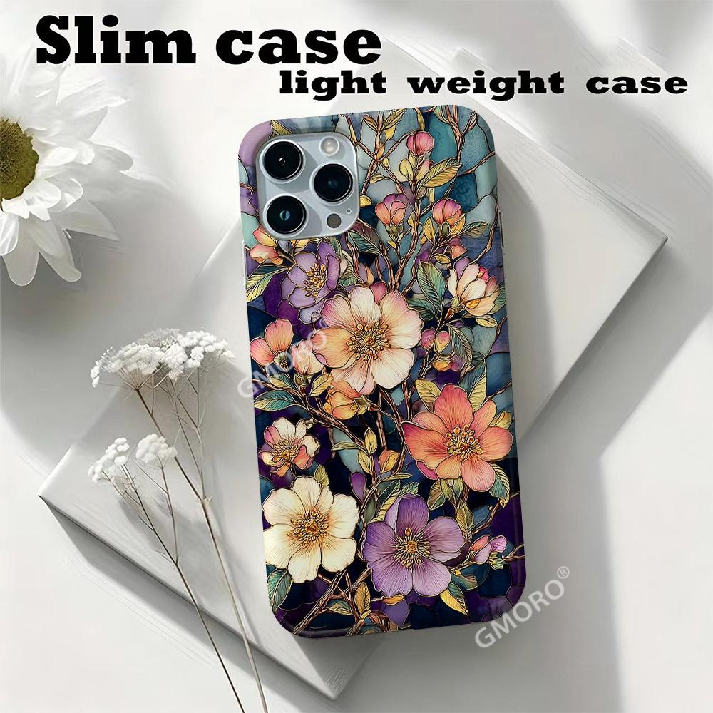 European-style medieval color glazed camellia pattern all-inclusive film Apple 17 ultra-thin and light girls' mobile phone case