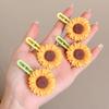 2pcs New Cute Sunflower Hair Clip for Girls Side Fringe Bangs Clip with Advanced Floral Hair Accessories