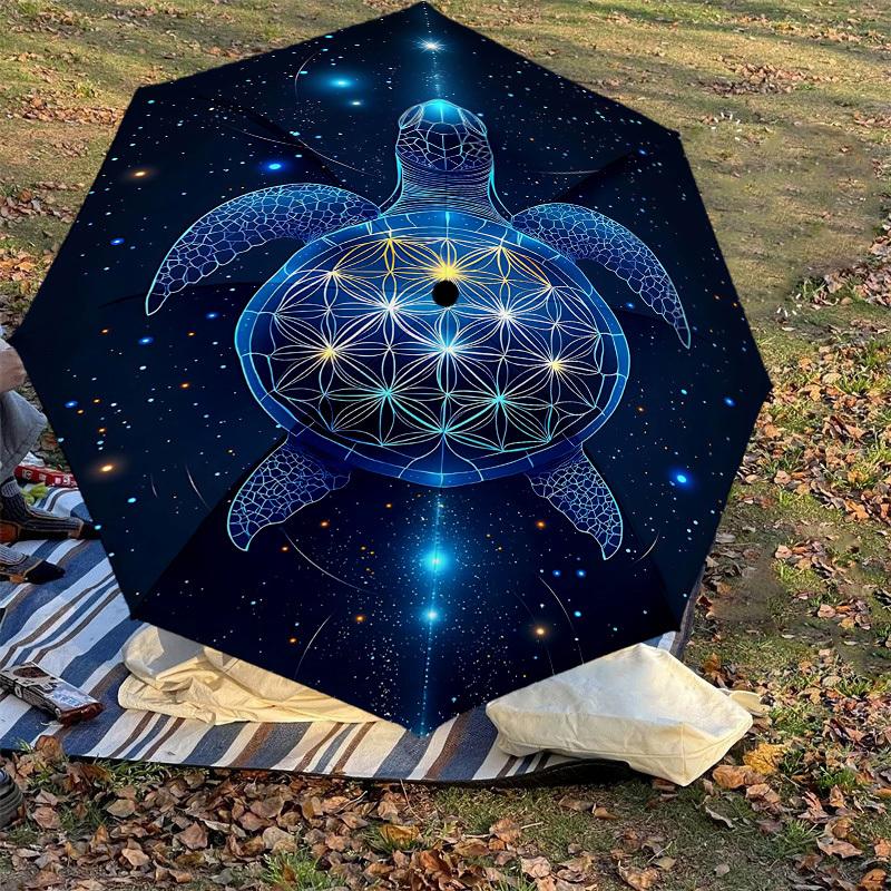 1PC Turtle, Flower_of_Life Automatic Open/Close Umbrella Compact Folding Umbrella with 8-Rib Shaft Lightweight Esign, Fashion Lovers1219A