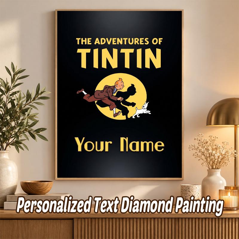 Tintin Custom Name Text 5D Diamond Painting Kit DIY Full Drill Diamond Art Decoration